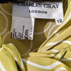 Charles Gray citron shirt with pussy bow